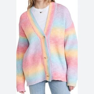BLANK NYC I Hope So Rainbow Cardigan Sweater NWT Size XS